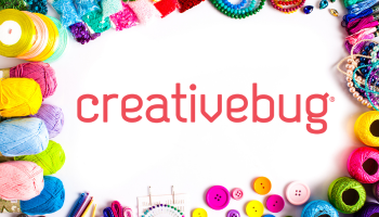 CreativeBug logo with craft materials
