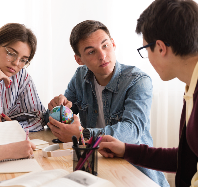 Teens discussing