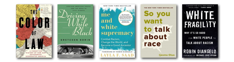 Anti-Racism Adult History and Social Commentary Titles book covers
