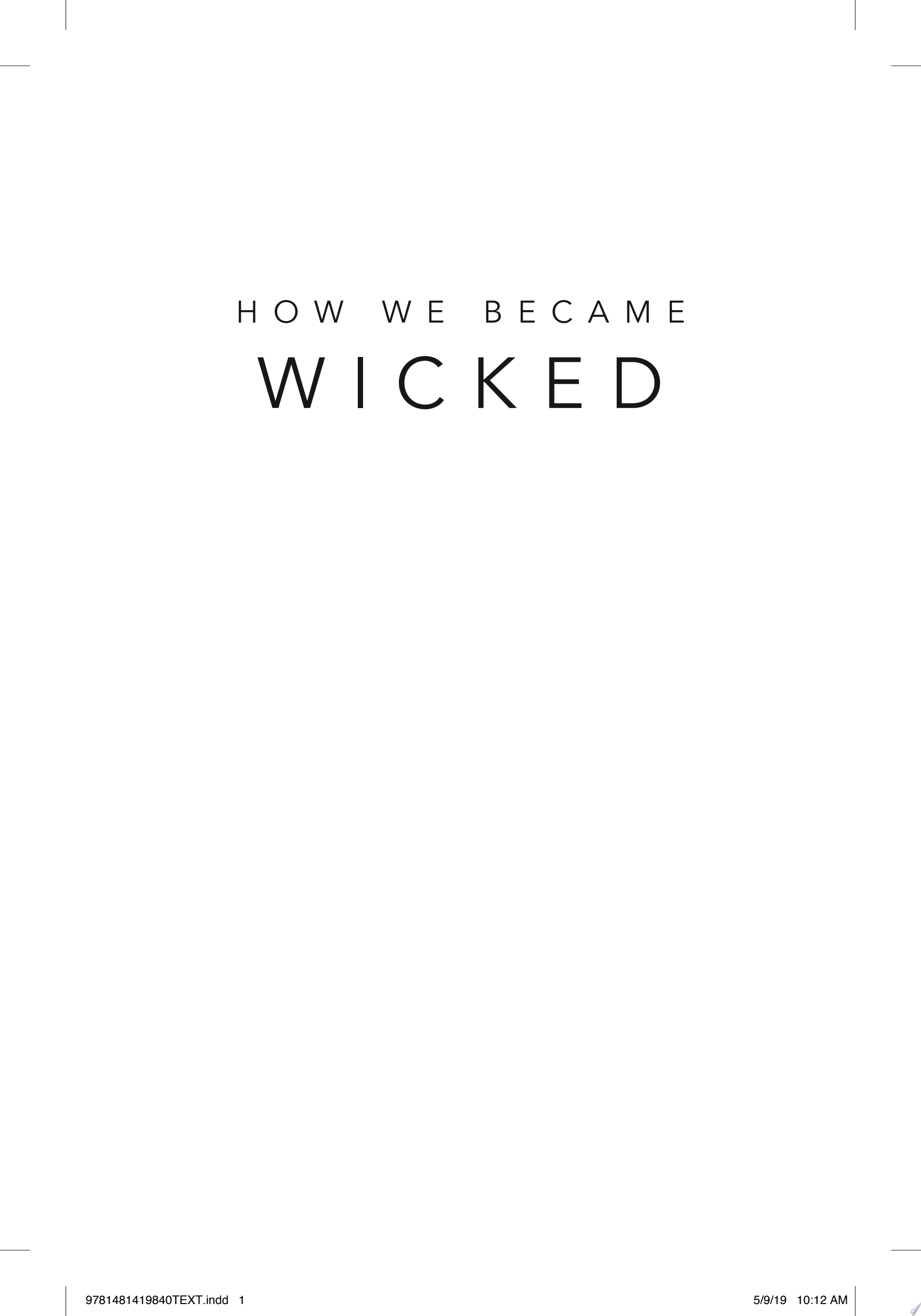 Image for "How We Became Wicked"