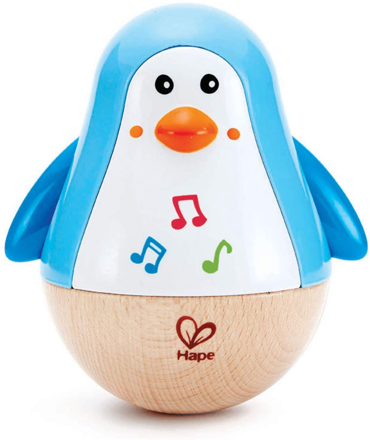 Blue penguin with music notes