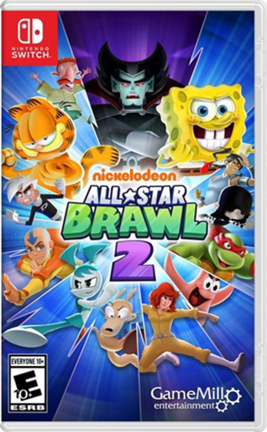 Cover of All Star Brawl with Nickelodeon characters popping out from behind title of game