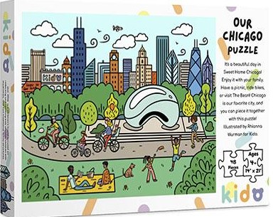 puzzle box featuring Chicago landmarks
