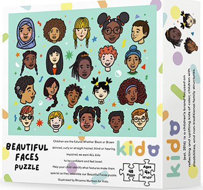 Puzzle box featuring diverse faces