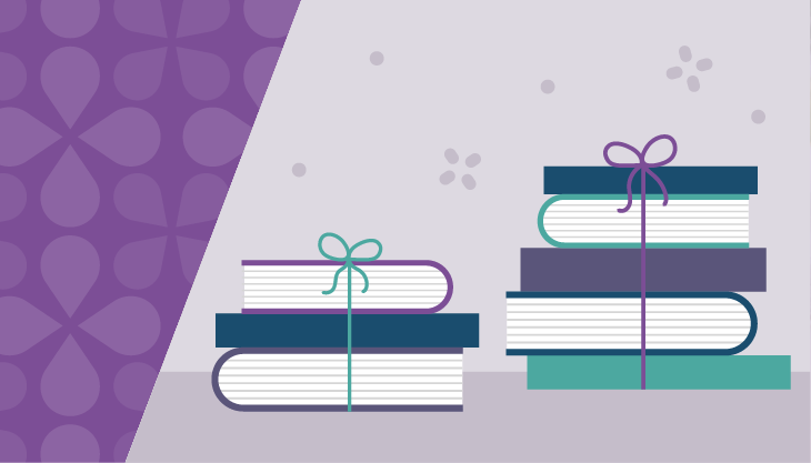 Illustration of stacks of books