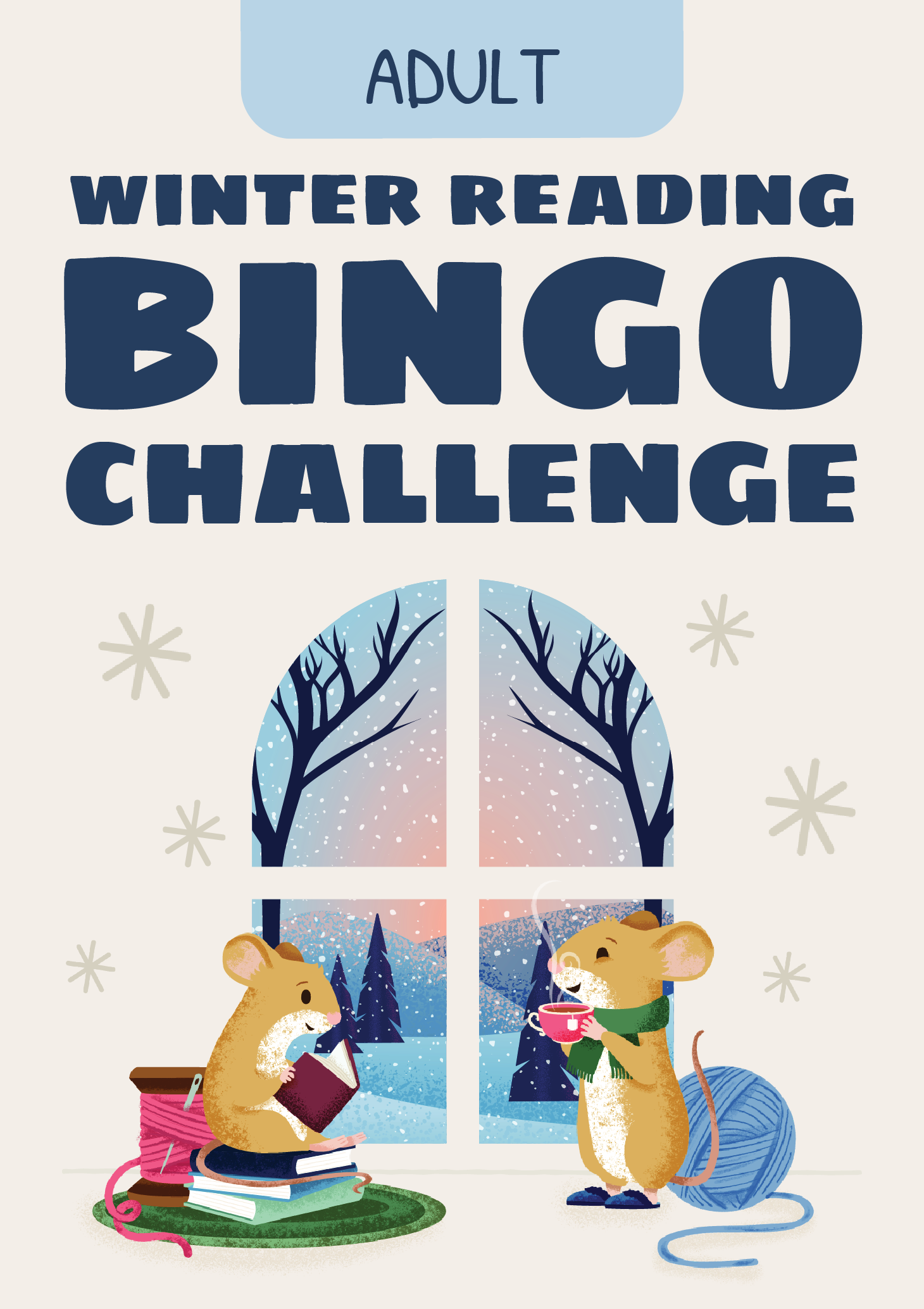 Adult Winter Reading Bingo Challenge 2025-26
