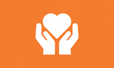 Economic Support graphic image depicting hands holding a heart
