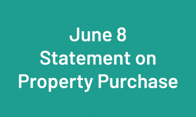Teal Rectangle labelled June 8 Statement on Property Purchase