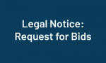 Text on Blue Background reads Legal Notice: Request for Bids