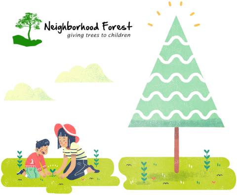 child and woman planting