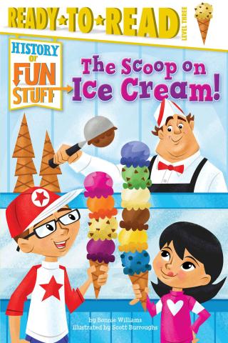 Colorful cover with two kids holding large ice cream cones